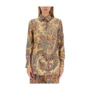 Luxe Paisley Print Zijden Blouse Etro , Multicolor , Dames