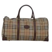 Pre-owned Leather handbags Burberry Vintage , Brown , Dames