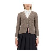 Wollen V-hals Vest Thom Browne , Brown , Dames