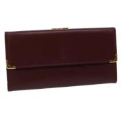 Pre-owned Leather wallets Cartier Vintage , Red , Dames