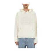 Logo Jersey Cropped Fit Hoodie MM6 Maison Margiela , Beige , Heren