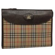 Pre-owned Canvas clutches Burberry Vintage , Beige , Dames