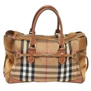 Pre-owned Leather shoulder-bags Burberry Vintage , Beige , Dames