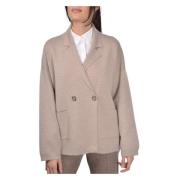 Wollen blazer voor vrouwen Gran Sasso , Brown , Dames