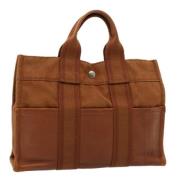 Pre-owned Canvas handbags Hermès Vintage , Brown , Dames