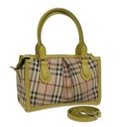 Pre-owned Leather handbags Burberry Vintage , Beige , Dames