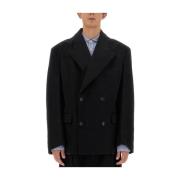 Luxe Wol Kasjmier Getailleerde Blazer Junya Watanabe , Black , Heren