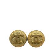 Pre-owned Metal earrings Chanel Vintage , Yellow , Dames