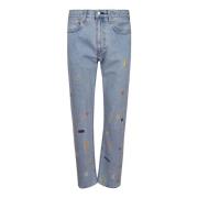 Kleurrijke Slim-Fit Jeans met Decoratie Levi's , Blue , Heren