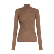 Bruine Wollen Coltrui Top Vrouwen Sportmax , Brown , Dames