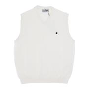 Mouwloos V-hals Vest Sweater Carhartt Wip , White , Heren