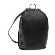 Pre-owned Leather backpacks Louis Vuitton Vintage , Black , Dames