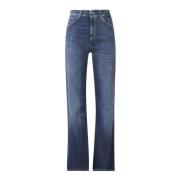 Straight Leg Jeans met riemlussen Dondup , Blue , Dames