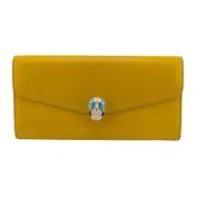 Pre-owned Leather wallets Bvlgari Vintage , Yellow , Dames