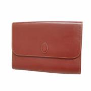 Pre-owned Leather clutches Cartier Vintage , Red , Dames