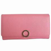 Pre-owned Leather wallets Bvlgari Vintage , Pink , Dames