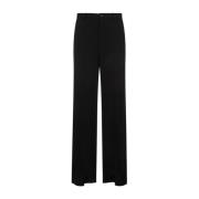 Klassieke Zwarte Wollen Broek Balenciaga , Black , Heren