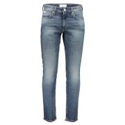 Blauwe Katoenen Slim Jeans & Broek Calvin Klein , Blue , Heren