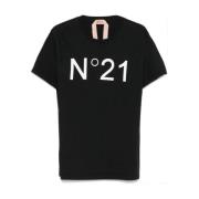 Zwarte T-shirts en Polos N21 , Black , Dames