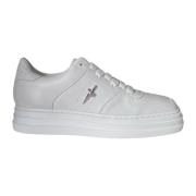 Witte leren sneaker met vierkante neus Paciotti , White , Heren