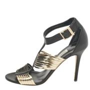 Pre-owned Leather sandals Jimmy Choo Pre-owned , Black , Dames