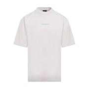 Wit Katoenen T-Shirt met Logo Balenciaga , White , Heren