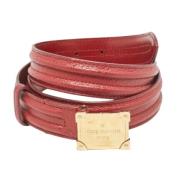 Pre-owned Leather belts Louis Vuitton Vintage , Red , Heren