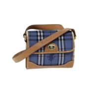 Pre-owned Leather shoulder-bags Burberry Vintage , Blue , Dames