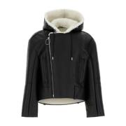 Stijlvol Zwart Leren Jack JW Anderson , Black , Heren