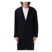 Navy Wol Blazer Jas Comme des Garçons , Blue , Heren