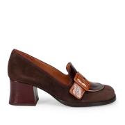 Bruine Hakken 70's Stijl Leren Schoenen Chie Mihara , Brown , Dames