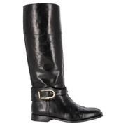 Pre-owned Leather boots Burberry Vintage , Black , Dames