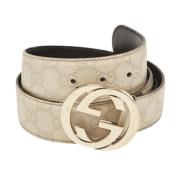 Pre-owned Leather belts Gucci Vintage , White , Dames