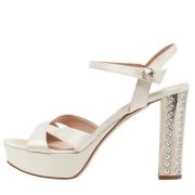 Pre-owned Satin sandals Miu Miu Pre-owned , Beige , Dames