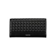 Zwarte Polyester Portemonnee met RFID-bescherming Calvin Klein , Black...