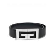 Omkeerbare Zwarte Riem 2G Stijl Givenchy , Black , Heren