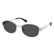 Zilveren Frame Donkergrijze Lens Zonnebril Michael Kors , Gray , Dames