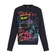 Abstract Patroon Trui Zwart Multikleur Paul Smith , Multicolor , Heren