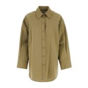 Oversized Khaki Poplin Shirt Jil Sander , Green , Dames