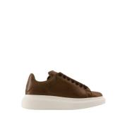 Khaki Leren Oversized Sneakers Alexander McQueen , Brown , Dames