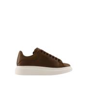 Khaki Leren Oversized Sneakers Alexander McQueen , Brown , Heren