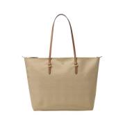 Stijlvolle Leren Tas Ralph Lauren , Beige , Dames