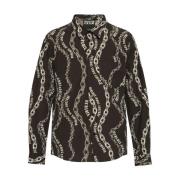 Zwarte Shirt voor Mannen Aw24 Versace Jeans Couture , Black , Heren