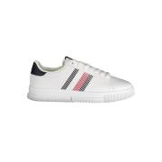 Witte polyester sneakers met veters, contrastdetails, logo Tommy Hilfi...