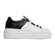 Leren Sneaker Wit/Zwart Dames Valentino , White , Dames