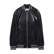 Vloeibare Vinyl Bomberjack in Zwart Alexander McQueen , Black , Heren