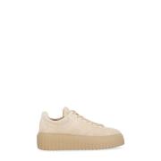 Beige Suède Leren Sneakers voor Vrouw Hogan , Beige , Dames