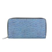 Pre-owned Leather wallets Louis Vuitton Vintage , Blue , Dames