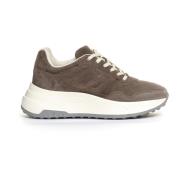 Grijze suède hoge sneakers Hogan , Brown , Dames