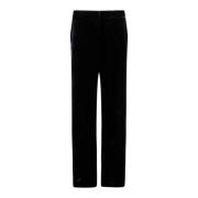 Fluweel Hoge Taille Zwarte Broek P.a.r.o.s.h. , Black , Dames